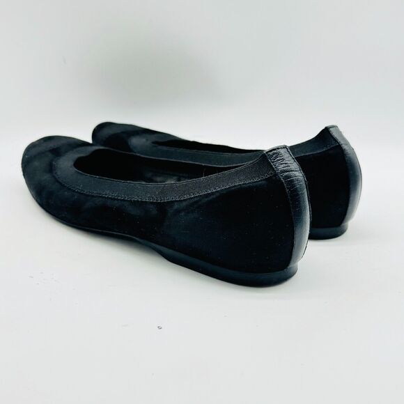 Stuart Weitzman Shoes Womens 9.5 Black Suede Ballet Flats Dress Casual Slip Ons - Picture 5 of 11